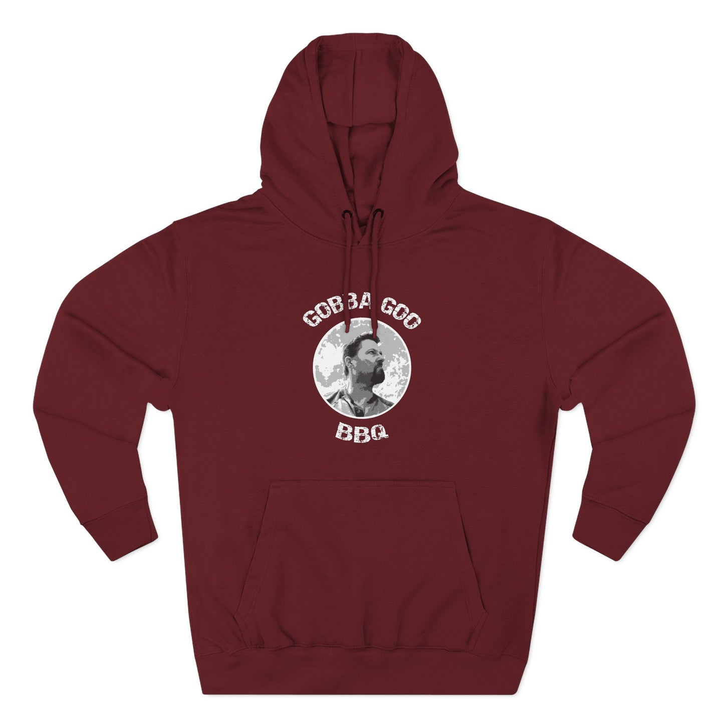 Burgundy Gobba Goo BBQ Fleece Hoodie | Perfect for Summer Cookouts, Gifting, Outdoor Events, or Relaxing at Home, Unisex Pullover