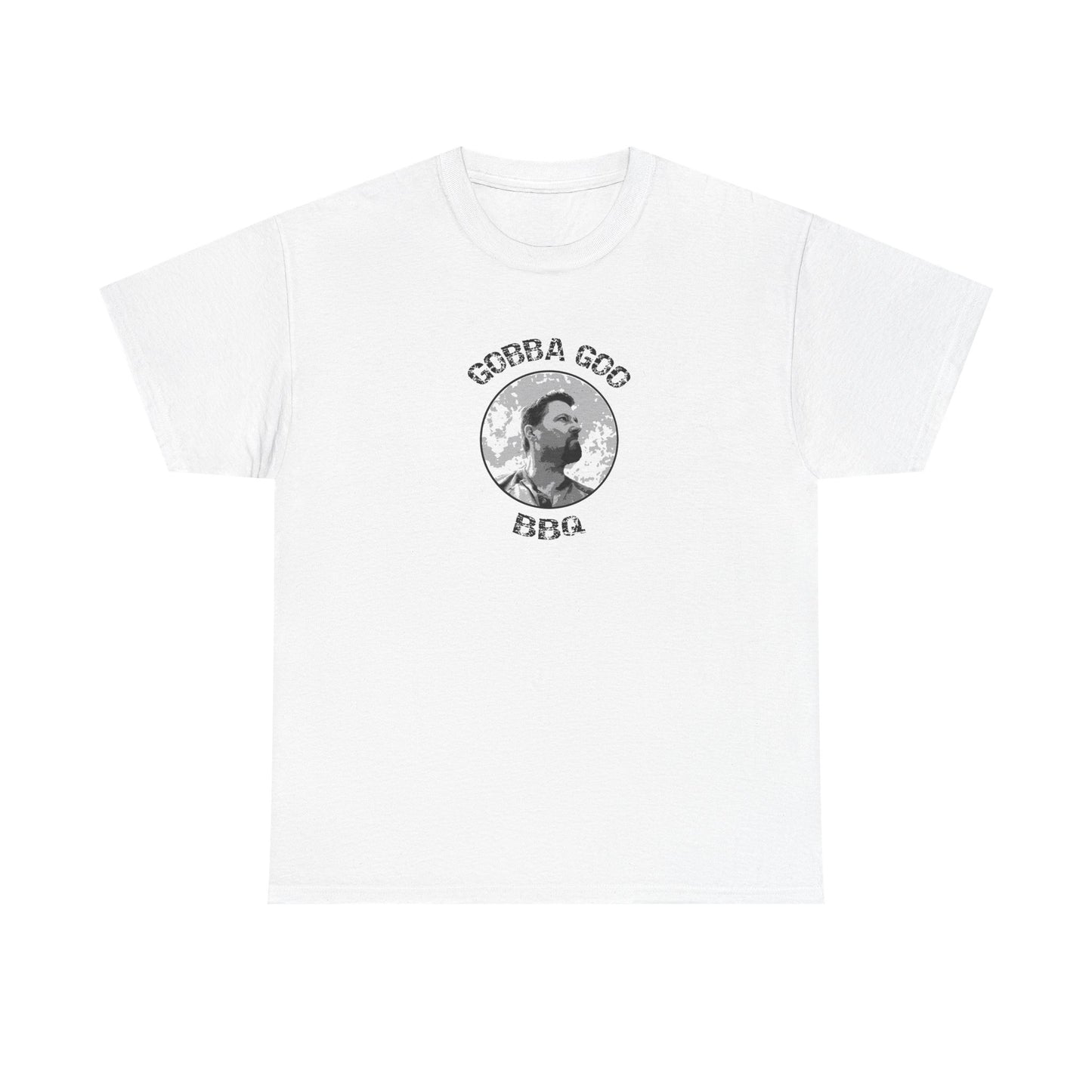 White BBQ Unisex Heavy Cotton Tee, Graphic Tee, Casual Wear, Summer BBQ, Gift for Foodies, Comfortable T-Shirt