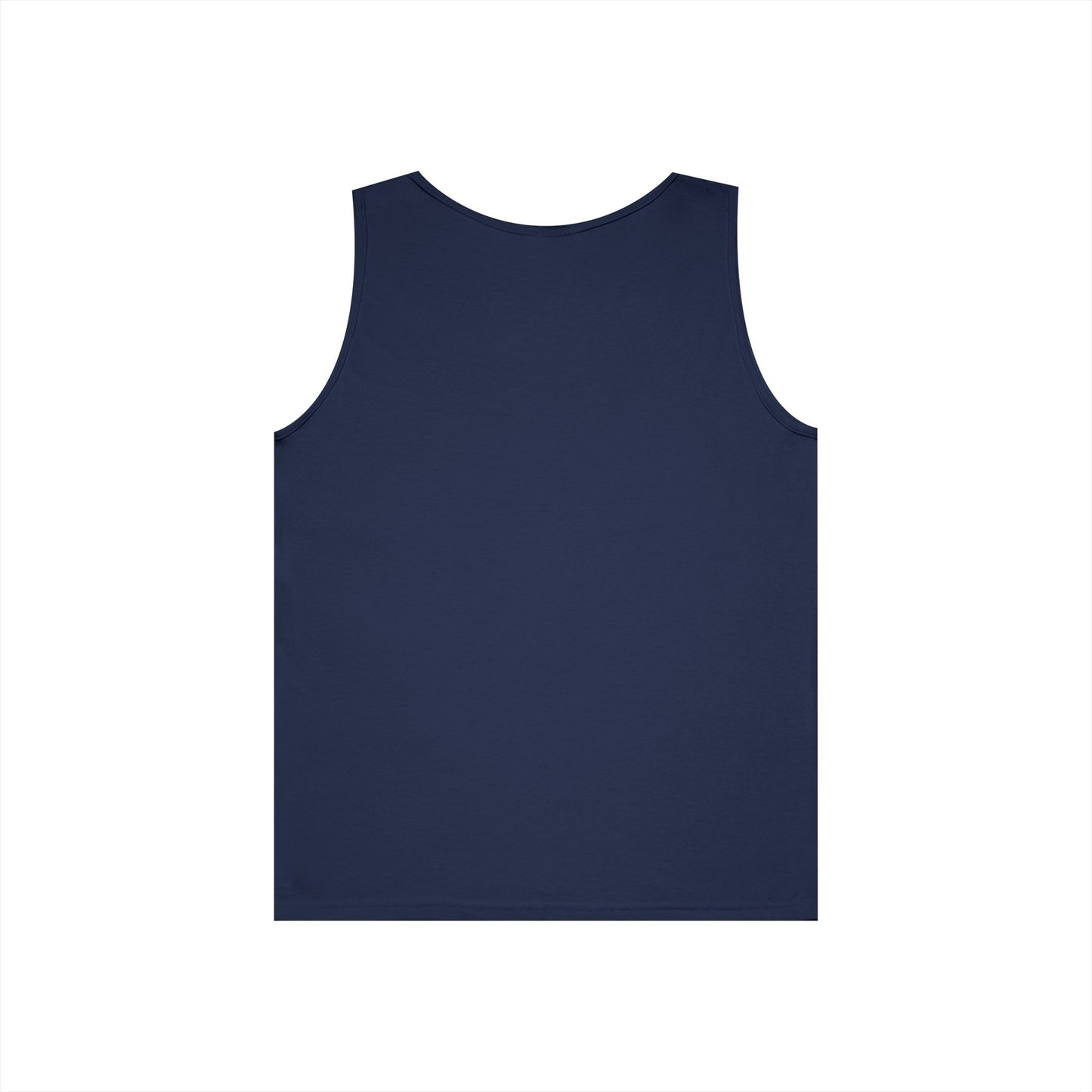 Navy Gobba Goo BBQ Unisex Heavy Cotton Tank Top, Summer BBQ Apparel, Unisex Top, Graphic Tank for Grill Lovers, Gift for BBQ Enthusiasts