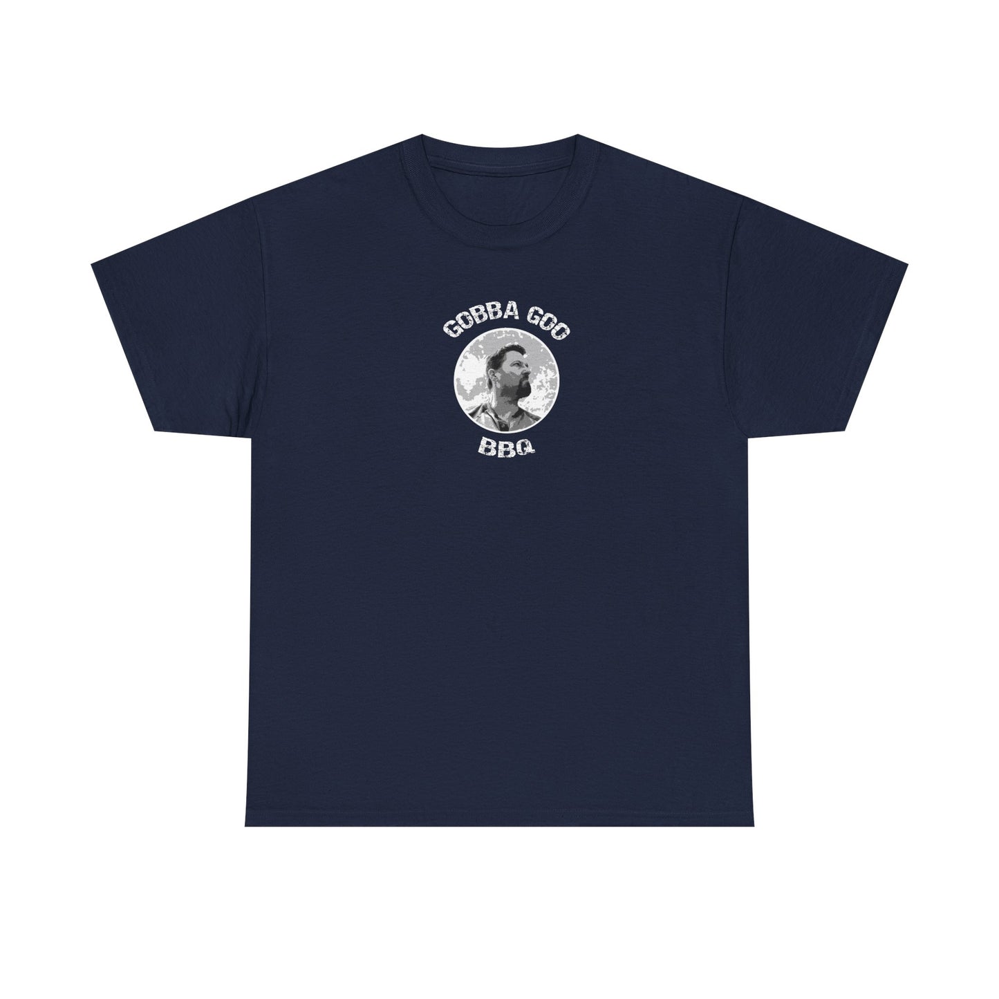 Navy BBQ Unisex Heavy Cotton Tee, Graphic Tee, Casual Wear, Summer BBQ, Gift for Foodies, Comfortable T-Shirt