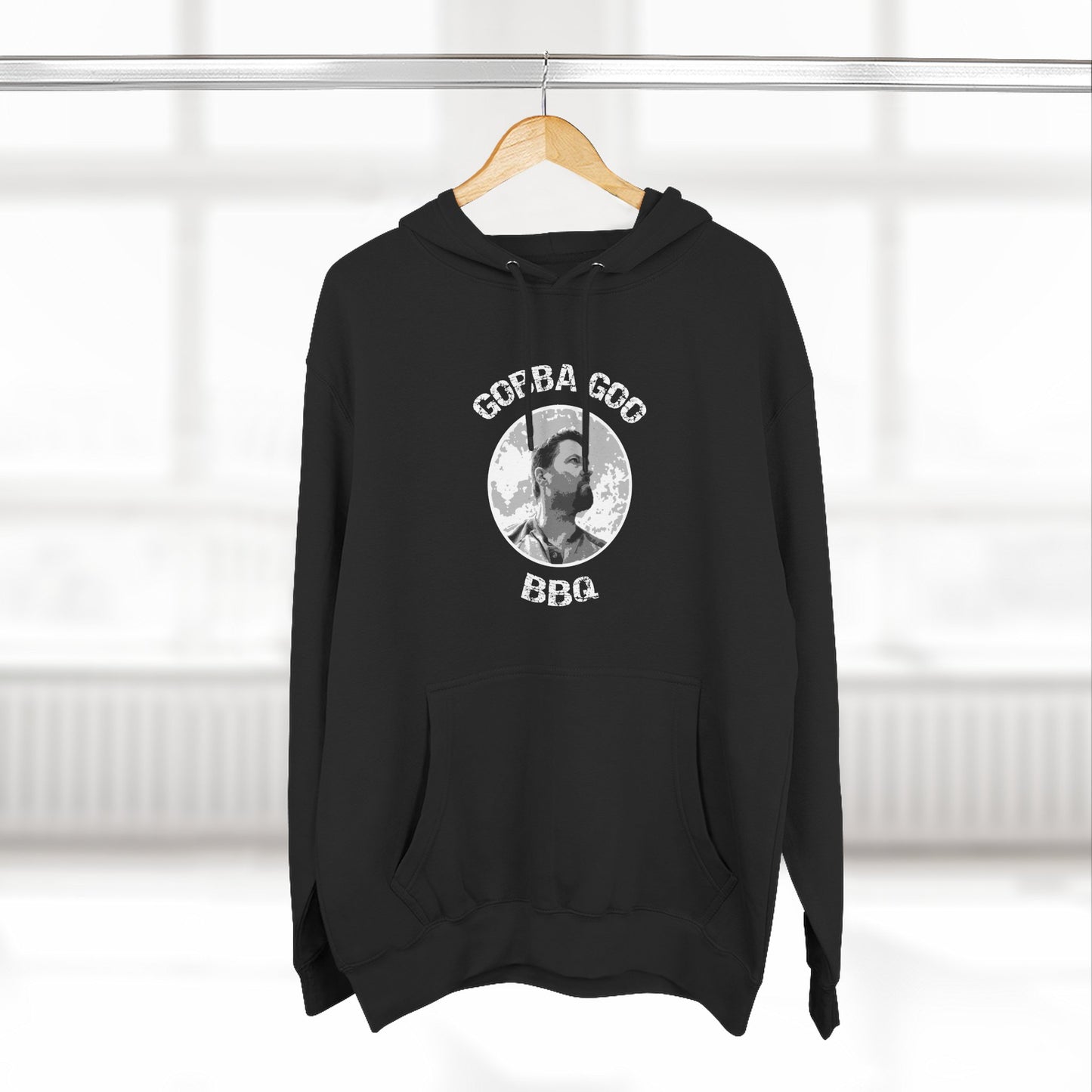 Black Gobba Goo BBQ Fleece Hoodie | Perfect for Summer Cookouts, Gifting, Outdoor Events, or Relaxing at Home, Unisex Pullover