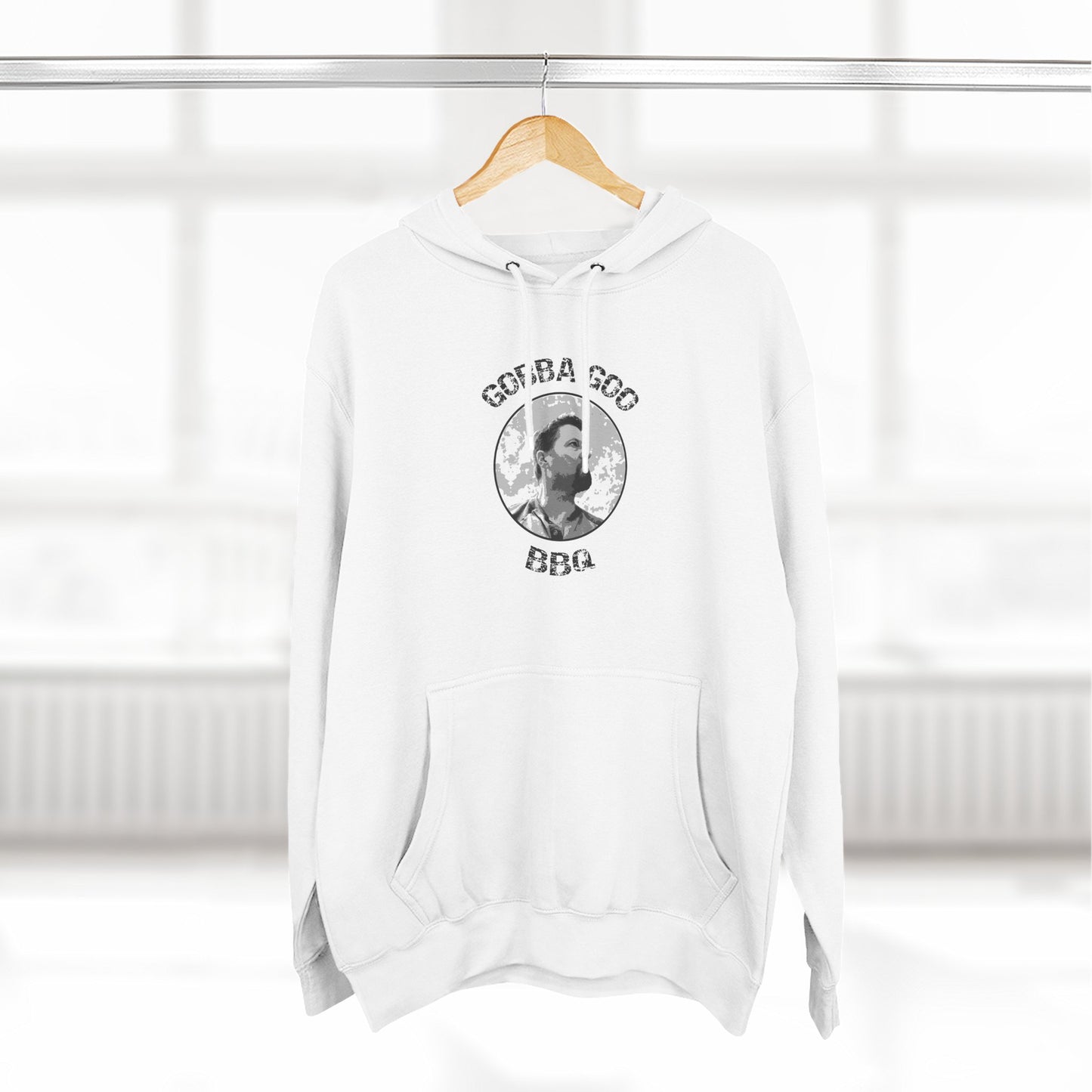 White Gobba Goo BBQ Fleece Hoodie | Perfect for Summer Cookouts, Gifting, Outdoor Events, or Relaxing at Home, Unisex Pullover