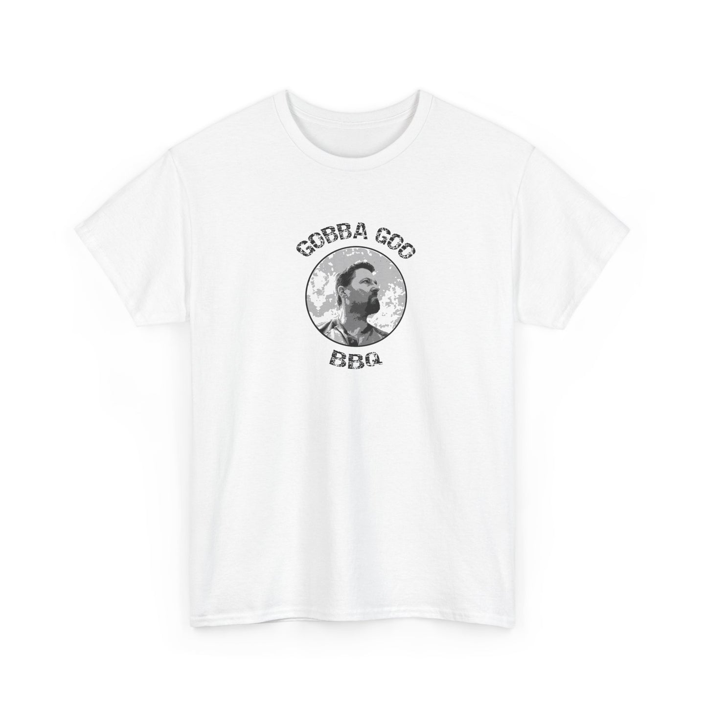 White BBQ Unisex Heavy Cotton Tee, Graphic Tee, Casual Wear, Summer BBQ, Gift for Foodies, Comfortable T-Shirt