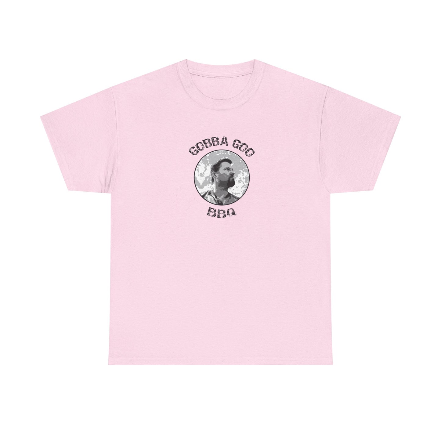 Pink BBQ Unisex Heavy Cotton Tee, Graphic Tee, Casual Wear, Summer BBQ, Gift for Foodies, Comfortable T-Shirt