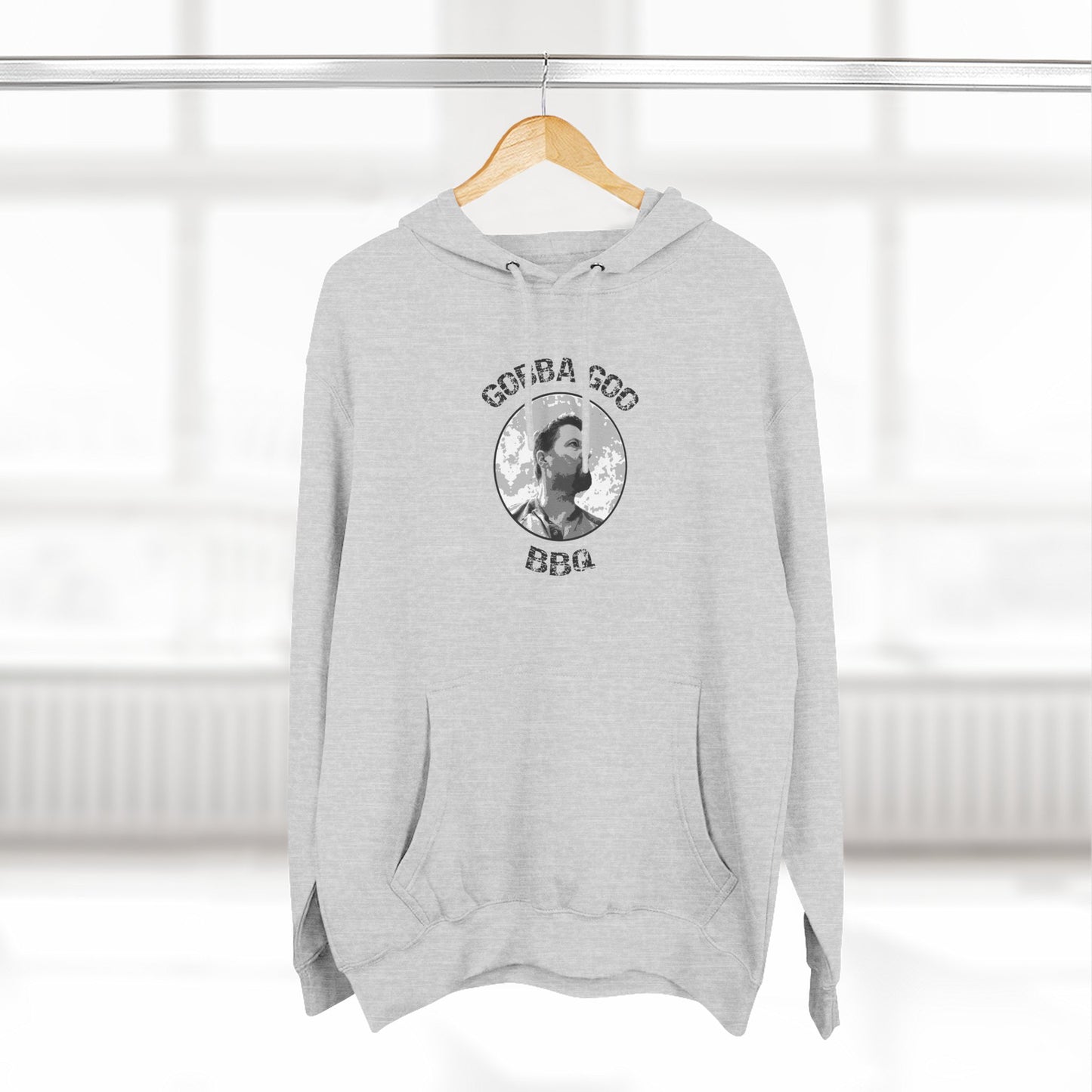 Gray Gobba Goo BBQ Fleece Hoodie | Perfect for Summer Cookouts, Gifting, Outdoor Events, or Relaxing at Home, Unisex Pullover