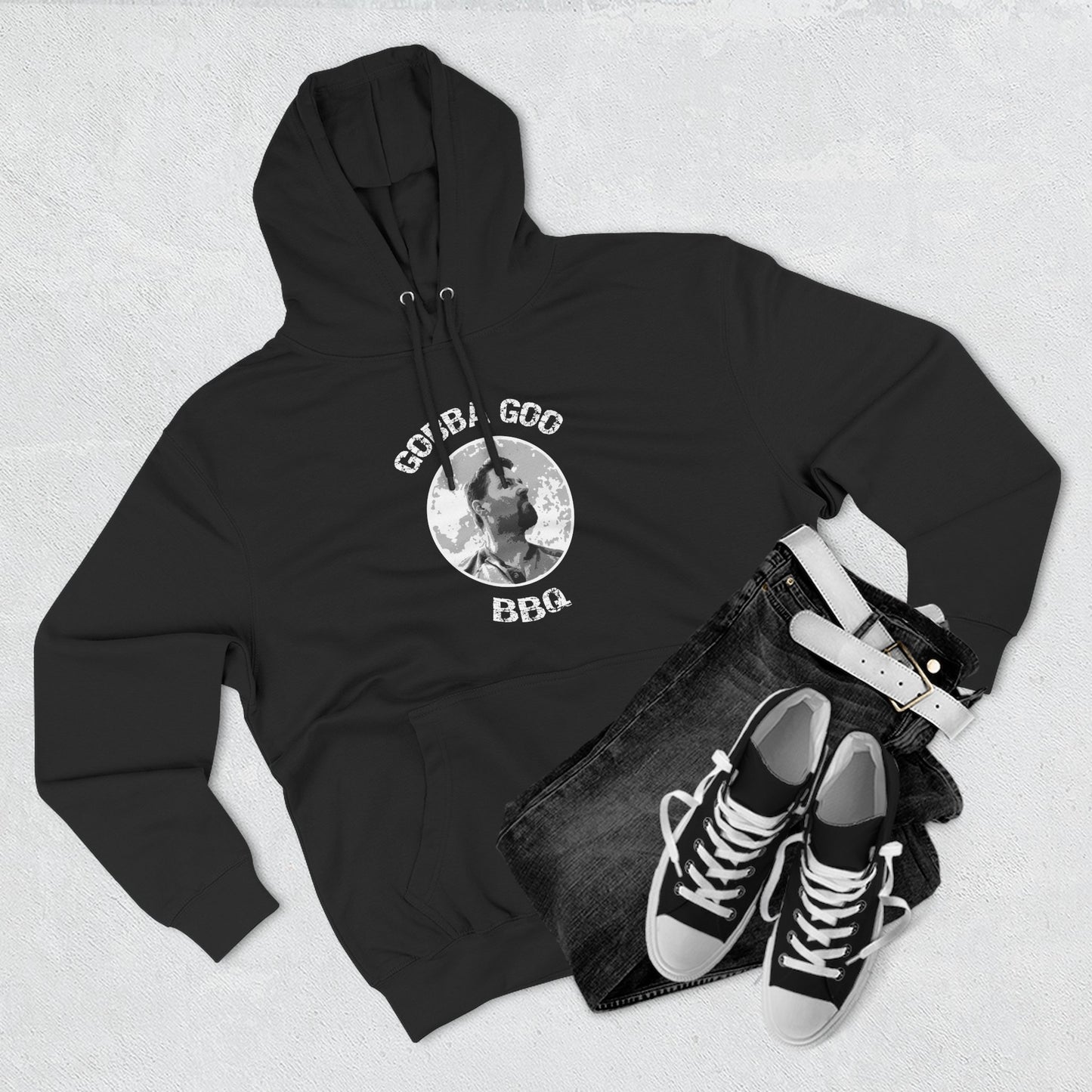 Black Gobba Goo BBQ Fleece Hoodie | Perfect for Summer Cookouts, Gifting, Outdoor Events, or Relaxing at Home, Unisex Pullover
