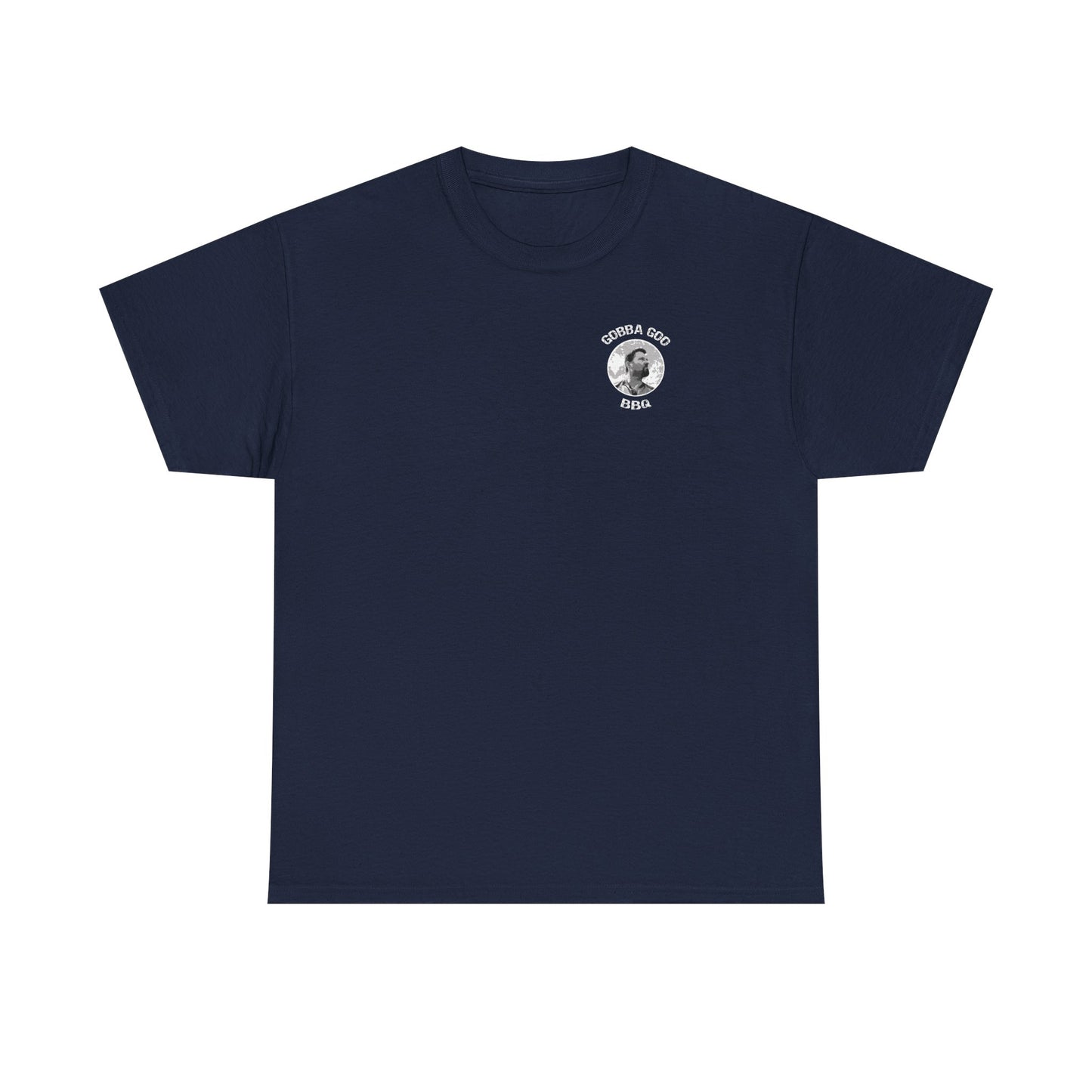 Navy BBQ Unisex Heavy Cotton Tee, Graphic Tee, Casual Wear, Summer BBQ, Gift for Foodies, Comfortable T-Shirt