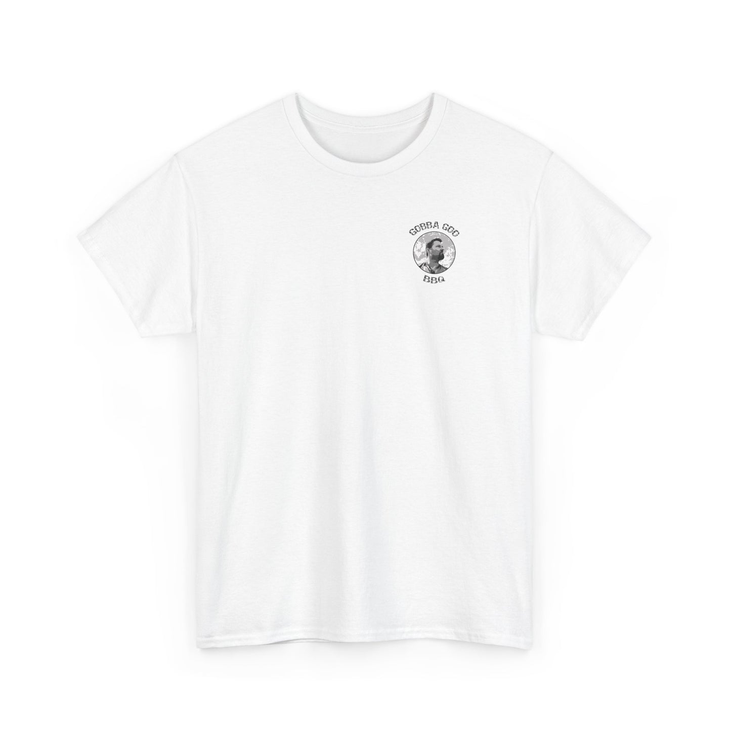 White BBQ Unisex Heavy Cotton Tee, Graphic Tee, Casual Wear, Summer BBQ, Gift for Foodies, Comfortable T-Shirt