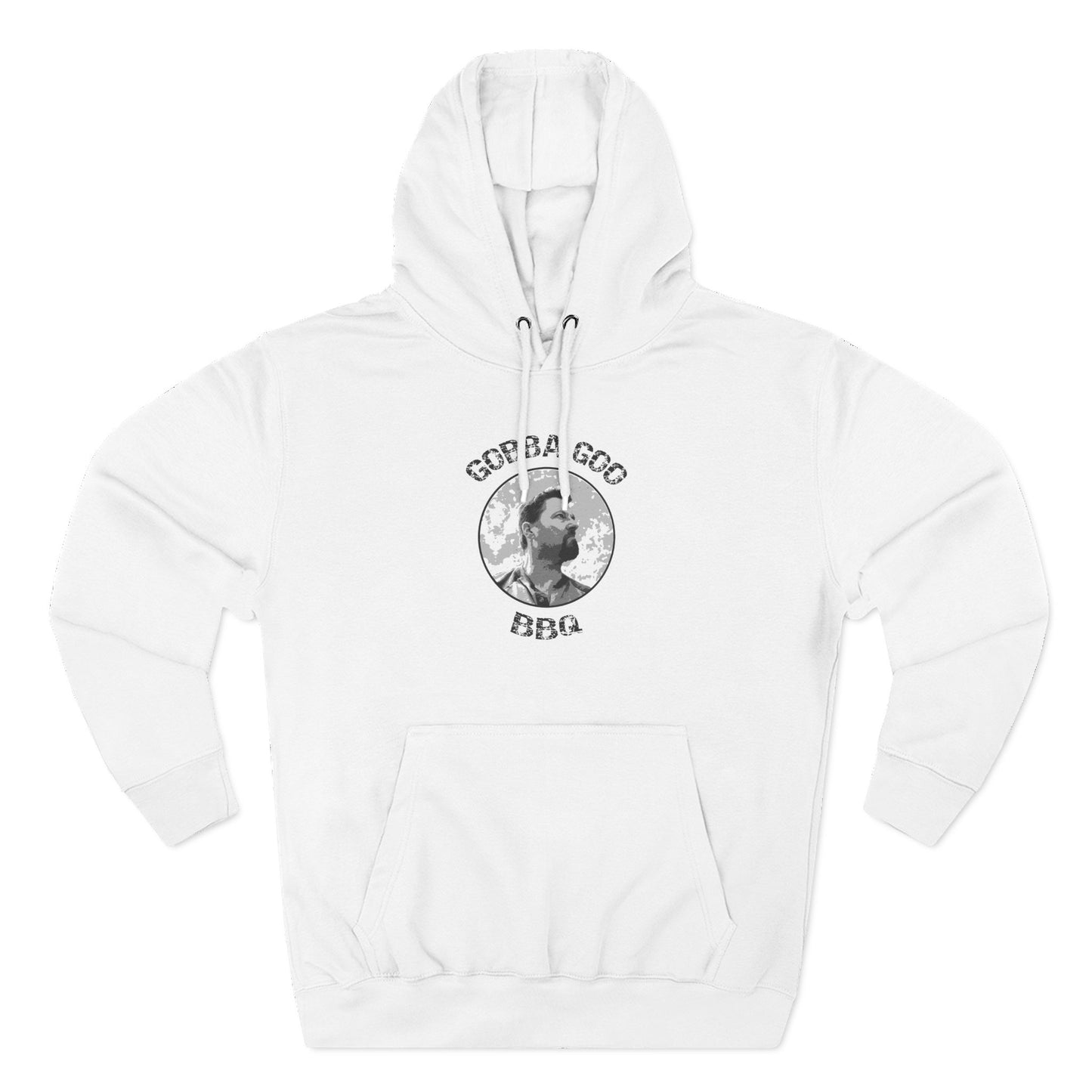 White Gobba Goo BBQ Fleece Hoodie | Perfect for Summer Cookouts, Gifting, Outdoor Events, or Relaxing at Home, Unisex Pullover