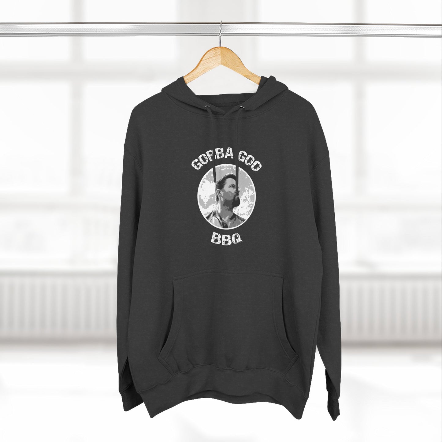Charcoal Gobba Goo BBQ Fleece Hoodie | Perfect for Summer Cookouts, Gifting, Outdoor Events, or Relaxing at Home, Unisex Pullover