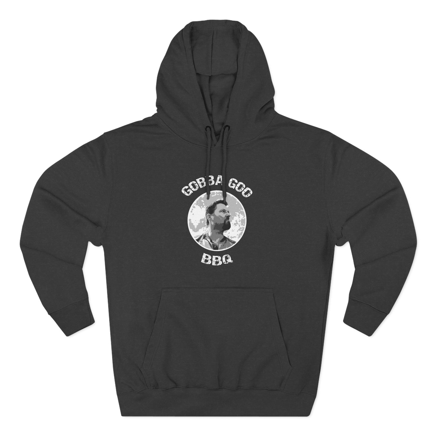 Charcoal Gobba Goo BBQ Fleece Hoodie | Perfect for Summer Cookouts, Gifting, Outdoor Events, or Relaxing at Home, Unisex Pullover