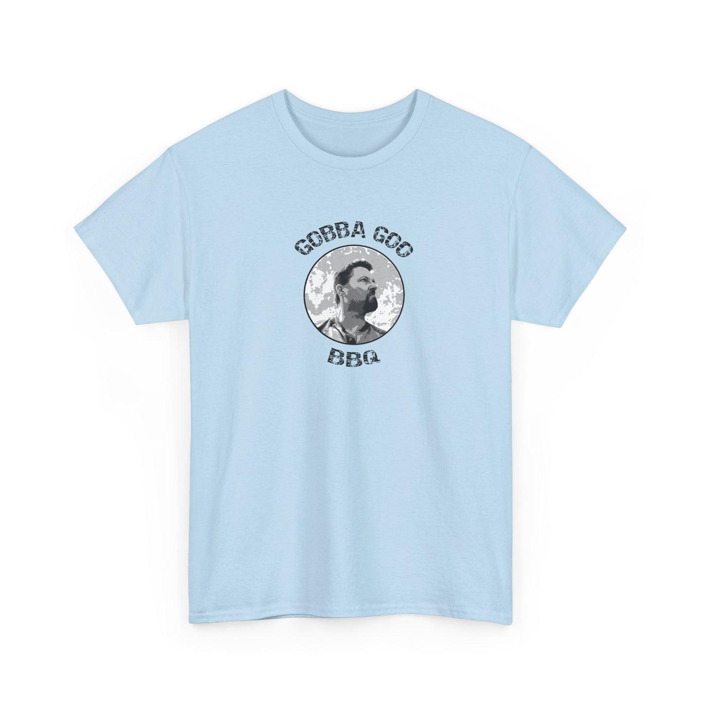 Sky Blue BBQ Unisex Heavy Cotton Tee, Graphic Tee, Casual Wear, Summer BBQ, Gift for Foodies, Comfortable T-Shirt