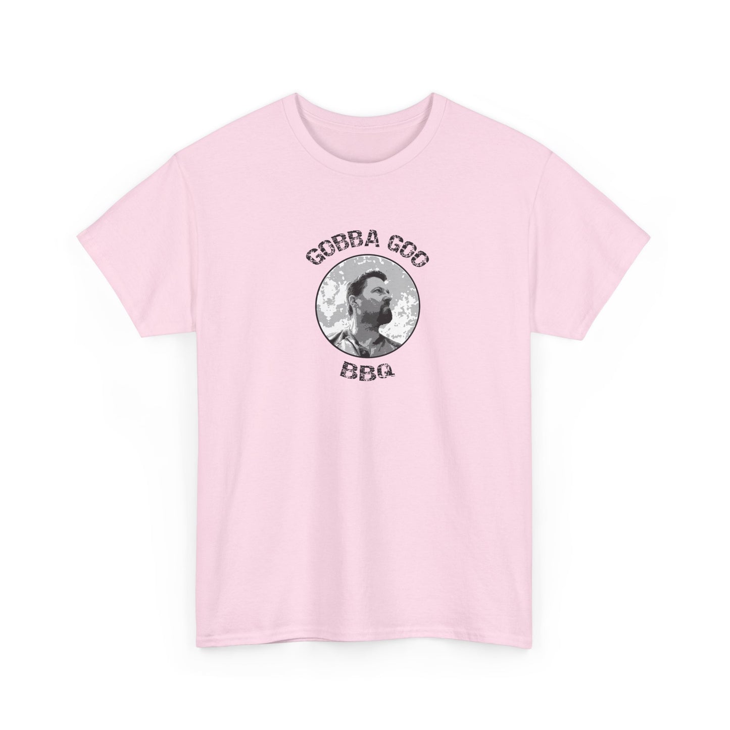 Pink BBQ Unisex Heavy Cotton Tee, Graphic Tee, Casual Wear, Summer BBQ, Gift for Foodies, Comfortable T-Shirt