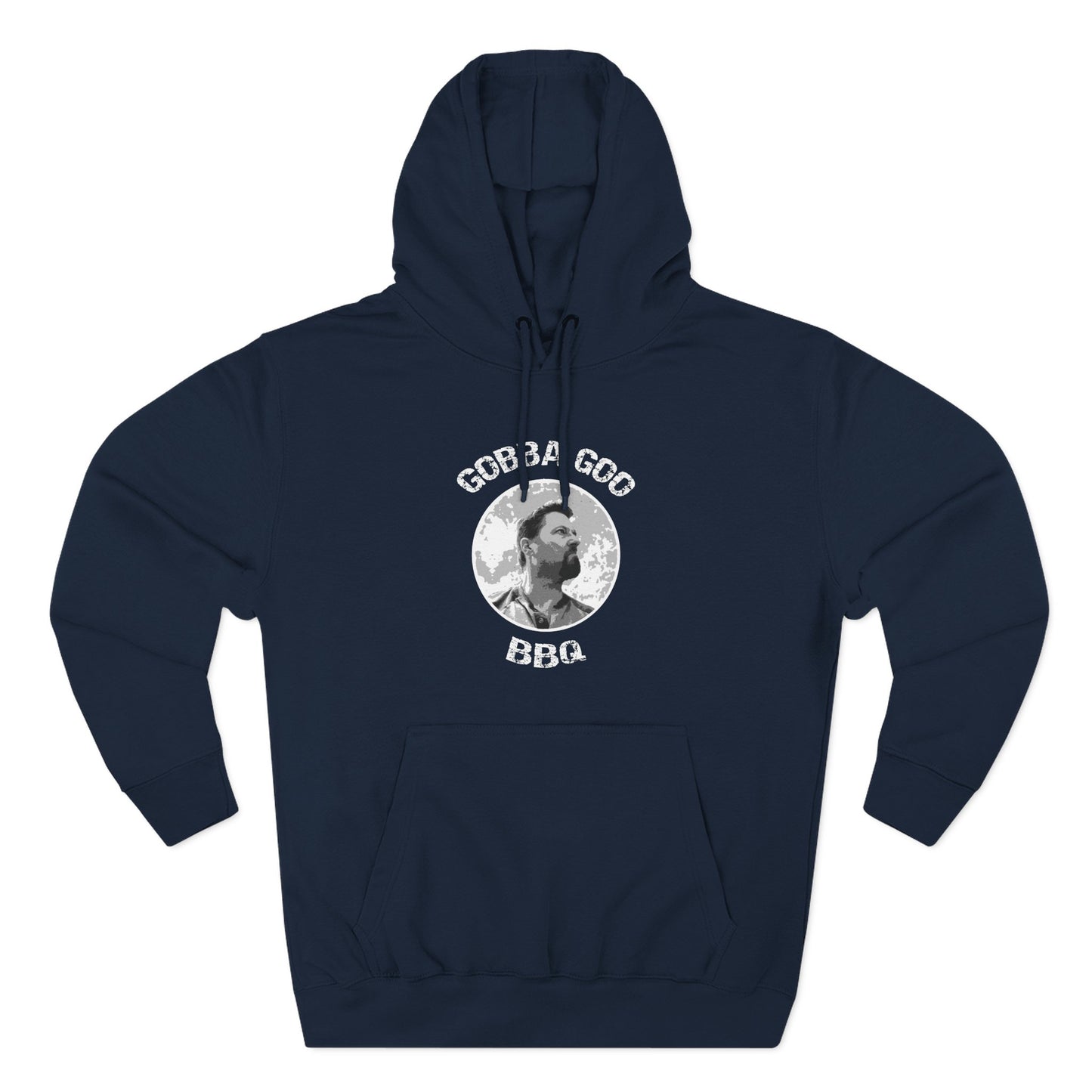 Navy Gobba Goo BBQ Fleece Hoodie | Perfect for Summer Cookouts, Gifting, Outdoor Events, or Relaxing at Home, Unisex Pullover