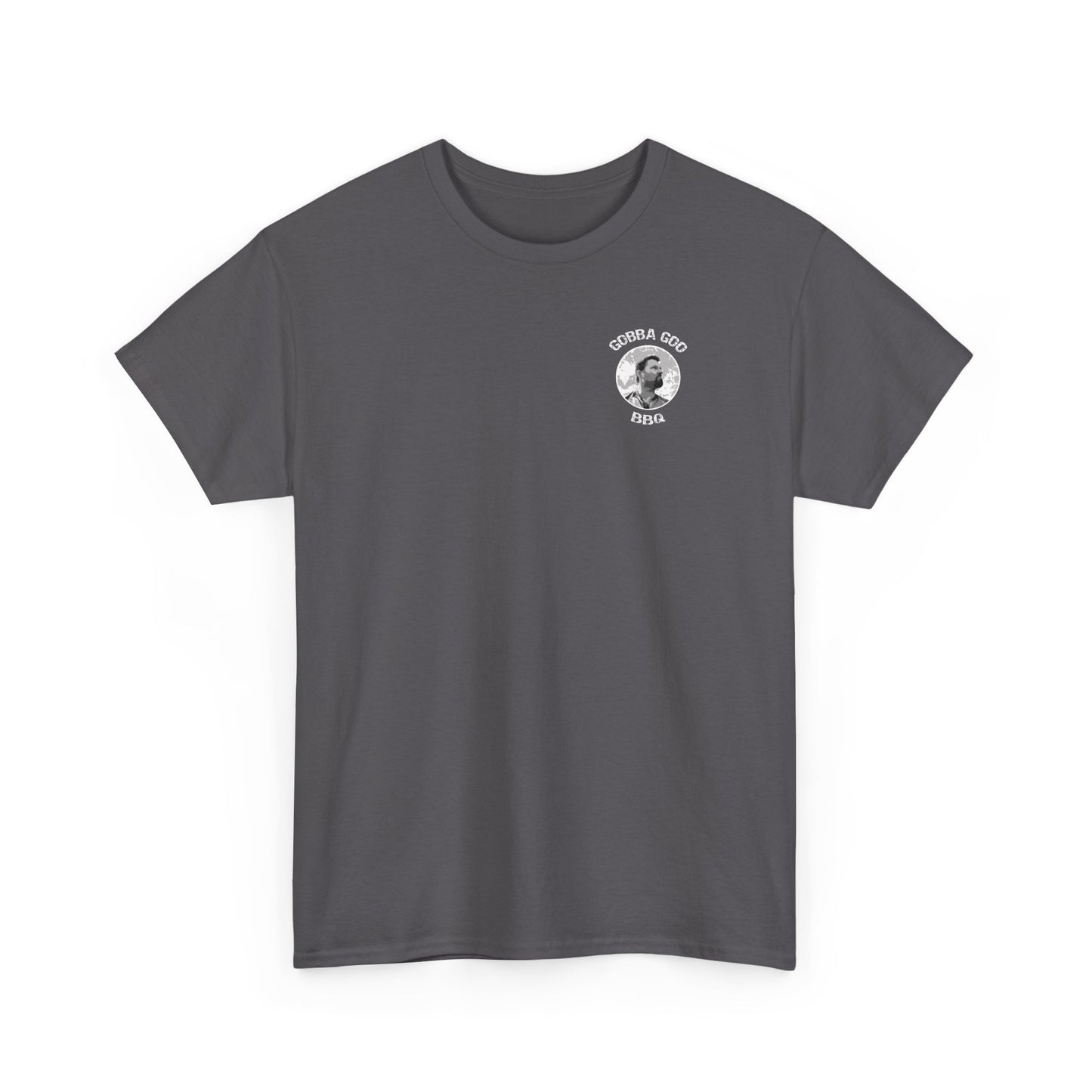Gray BBQ Unisex Heavy Cotton Tee, Graphic Tee, Casual Wear, Summer BBQ, Gift for Foodies, Comfortable T-Shirt