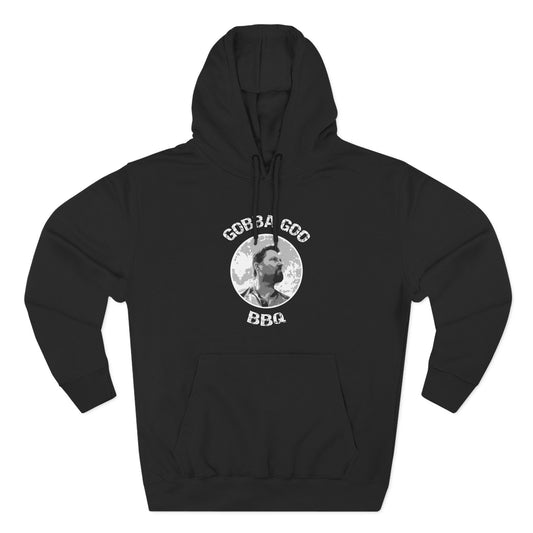 Black Gobba Goo BBQ Fleece Hoodie | Perfect for Summer Cookouts, Gifting, Outdoor Events, or Relaxing at Home, Unisex Pullover