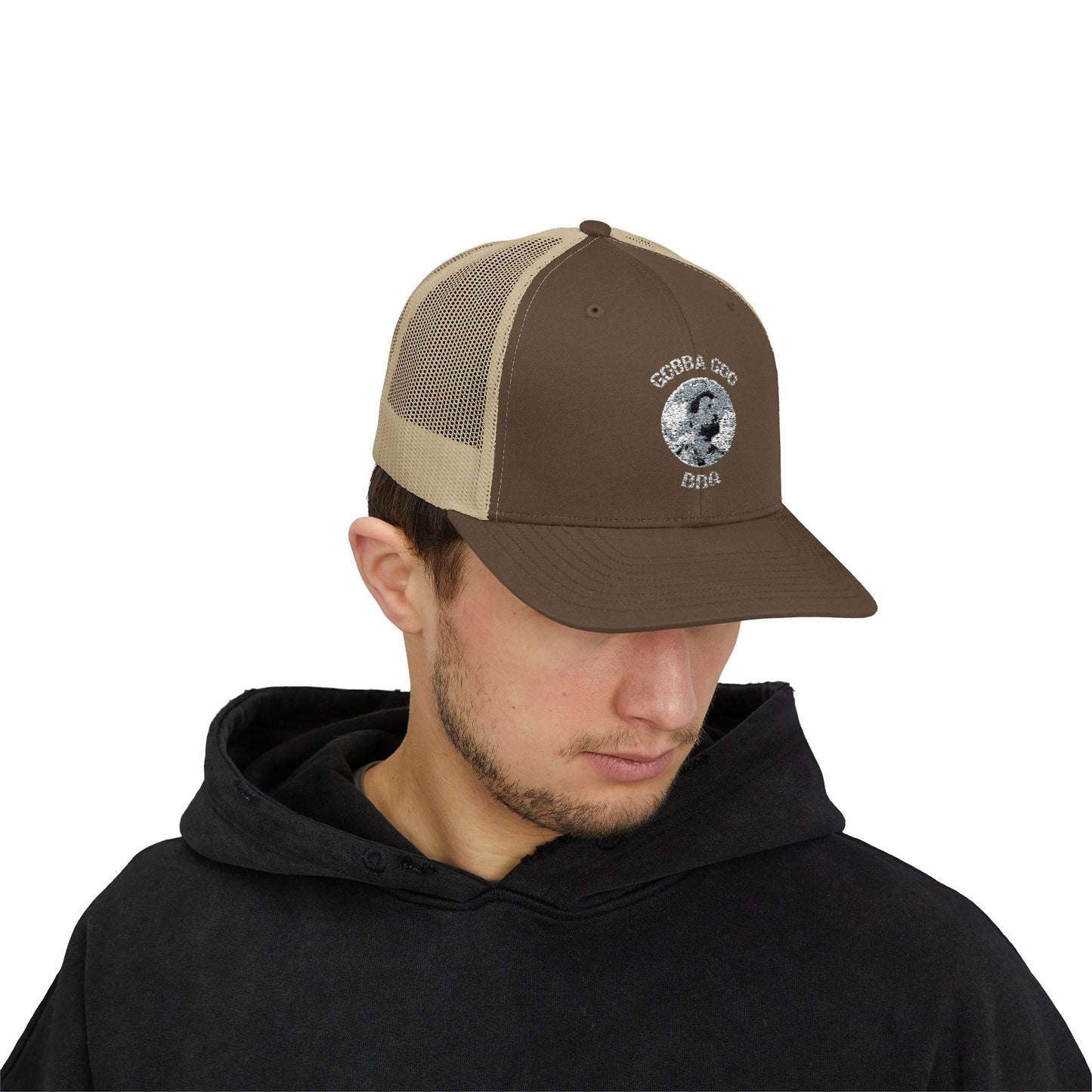 Brown/Khaki Gobba Goo BBQ Snapback Trucker Cap - Gift for Grilling Enthusiasts, Stylish Outdoor Gear, [...]