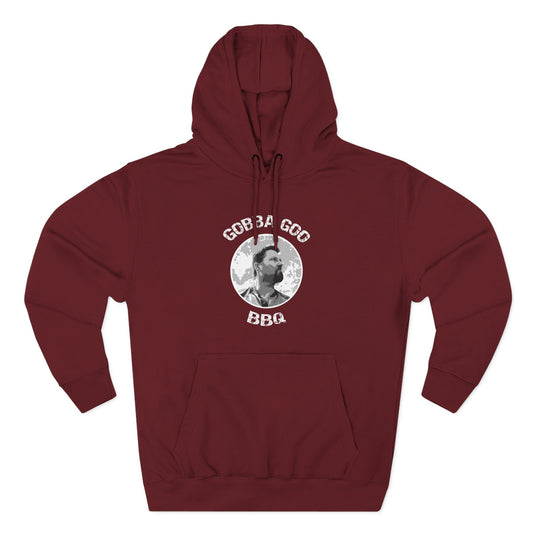 Burgundy Gobba Goo BBQ Fleece Hoodie | Perfect for Summer Cookouts, Gifting, Outdoor Events, or Relaxing at Home, Unisex Pullover