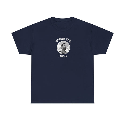 Navy BBQ Unisex Heavy Cotton Tee, Graphic Tee, Casual Wear, Summer BBQ, Gift for Foodies, Comfortable T-Shirt
