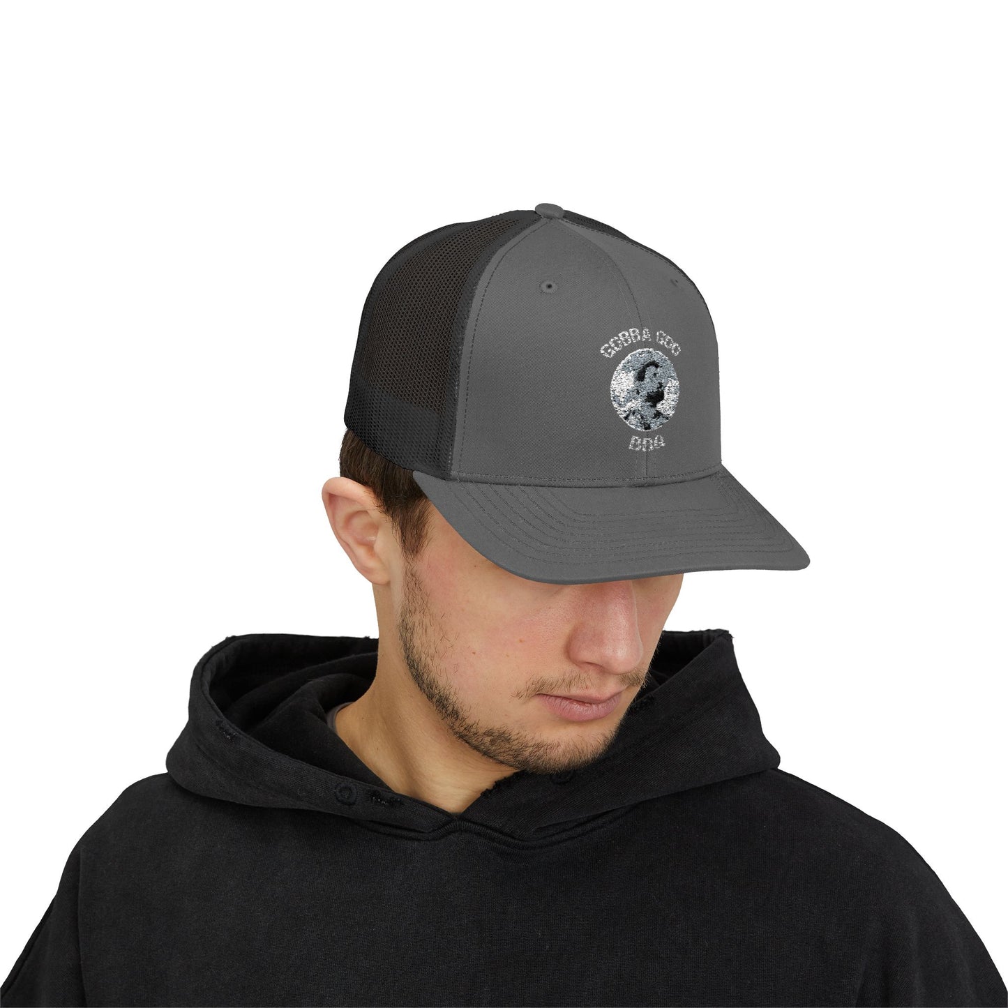 Charcoal/Black Gobba Goo BBQ Snapback Trucker Cap - Gift for Grilling Enthusiasts, Stylish Outdoor Gear, [...]