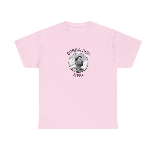 Pink BBQ Unisex Heavy Cotton Tee, Graphic Tee, Casual Wear, Summer BBQ, Gift for Foodies, Comfortable T-Shirt
