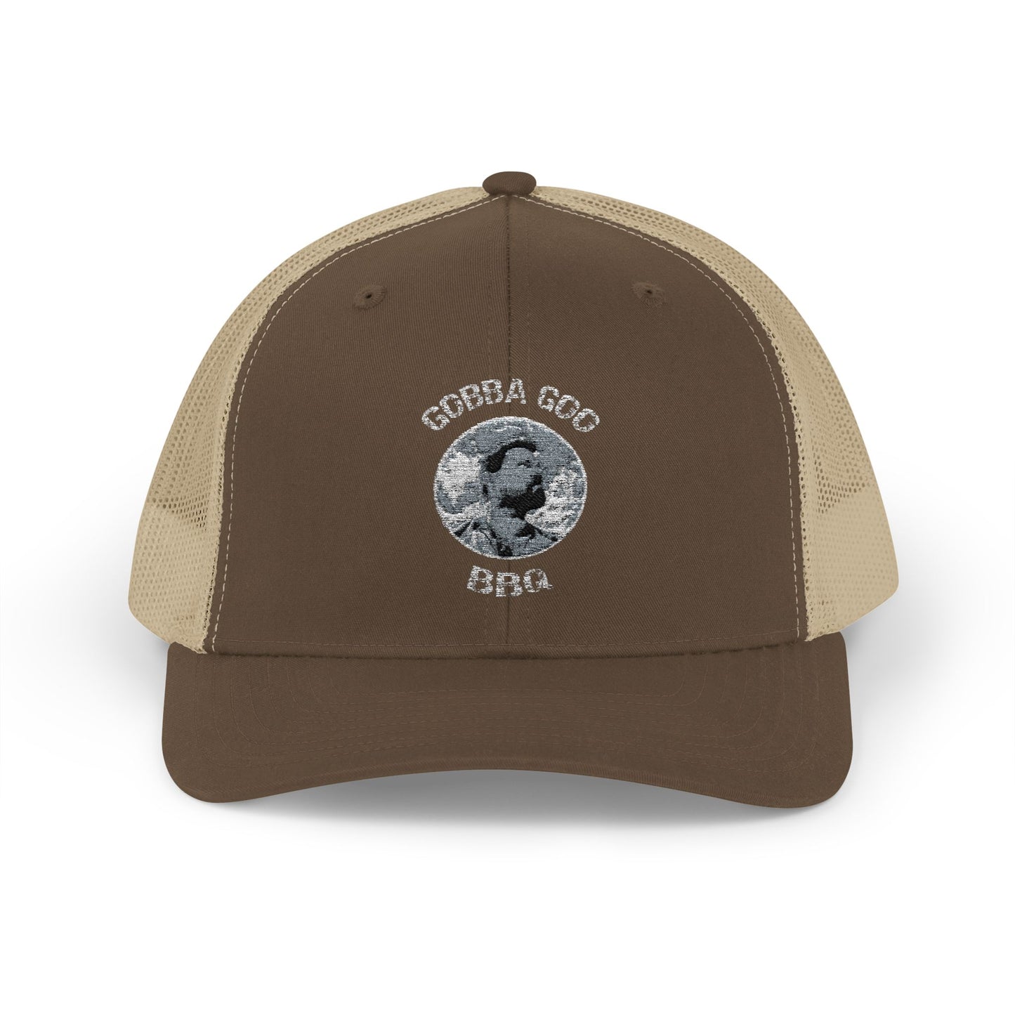 Brown/Khaki Gobba Goo BBQ Snapback Trucker Cap - Gift for Grilling Enthusiasts, Stylish Outdoor Gear, [...]