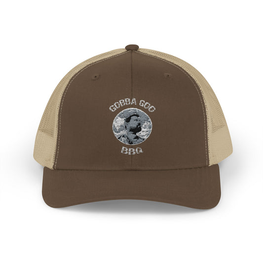 Brown/Khaki Gobba Goo BBQ Snapback Trucker Cap - Gift for Grilling Enthusiasts, Stylish Outdoor Gear, [...]