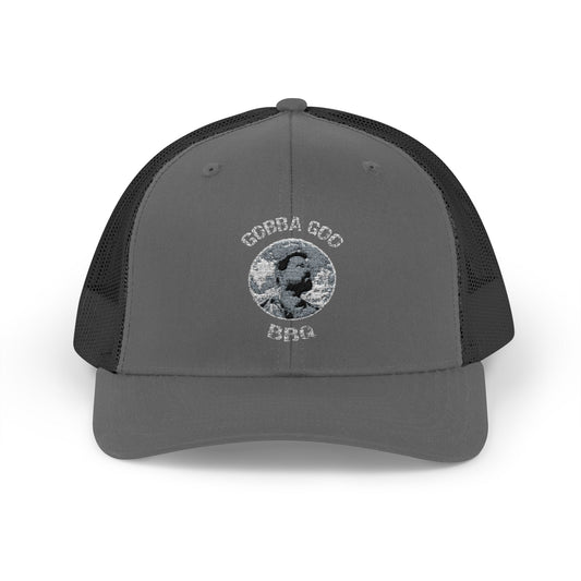 Charcoal/Black Gobba Goo BBQ Snapback Trucker Cap - Gift for Grilling Enthusiasts, Stylish Outdoor Gear, [...]