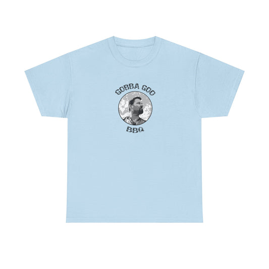 Sky Blue BBQ Unisex Heavy Cotton Tee, Graphic Tee, Casual Wear, Summer BBQ, Gift for Foodies, Comfortable T-Shirt