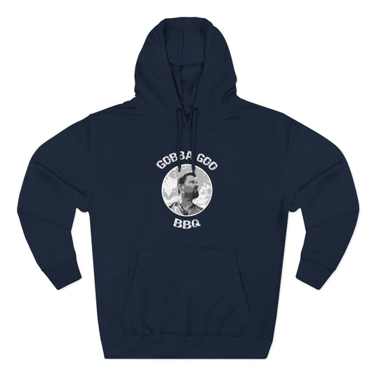 Navy Gobba Goo BBQ Fleece Hoodie | Perfect for Summer Cookouts, Gifting, Outdoor Events, or Relaxing at Home, Unisex Pullover